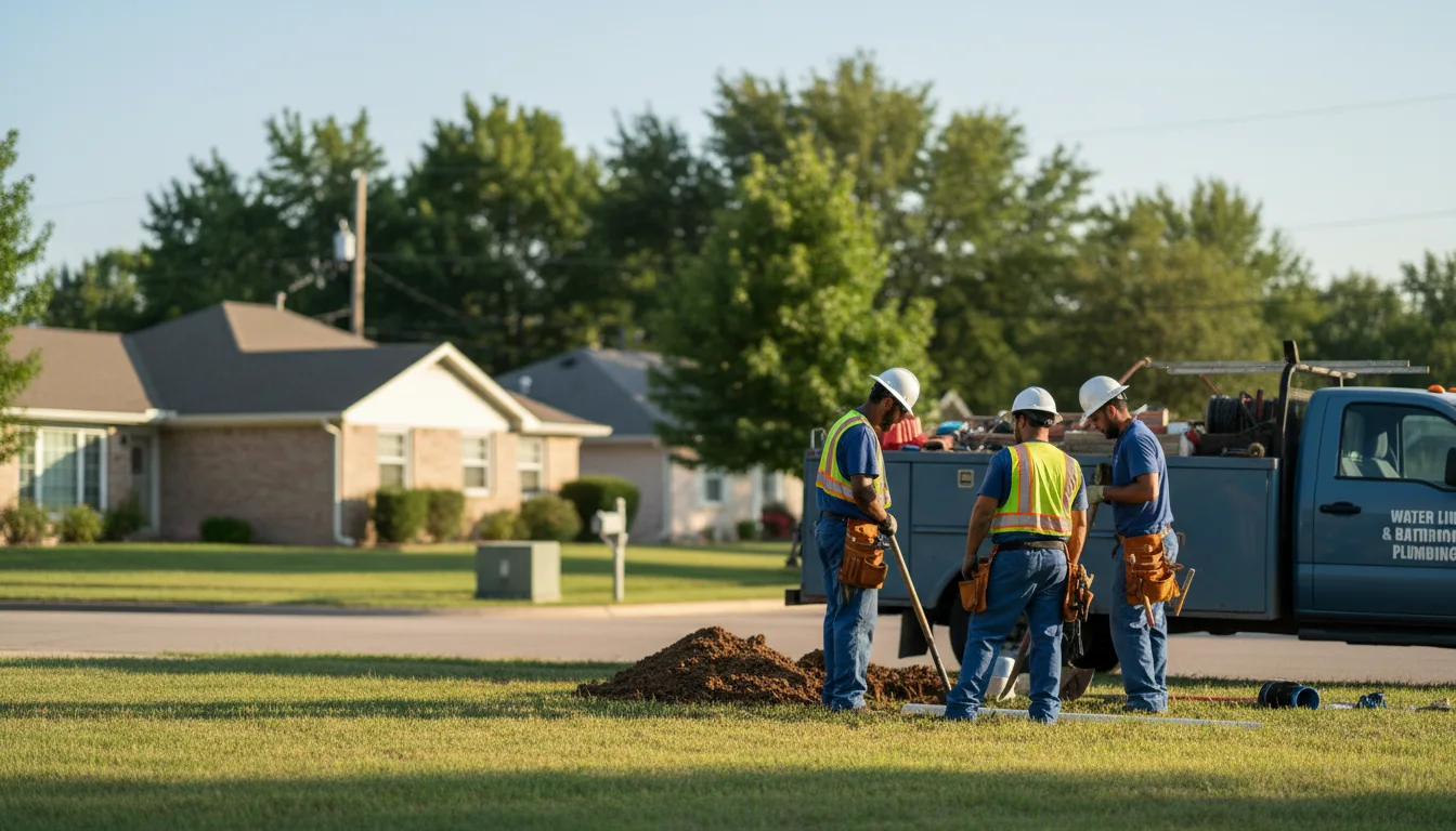 Residential water line and bathroom plumbing service in Huntington Mills, PA